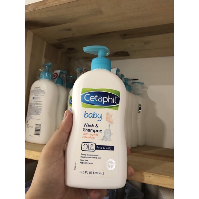 (Có bill nhập) Sữa tắm gội Cetaphil baby Wash shampoo 399ml ( nội địa Mĩ) dòng hoa cúc