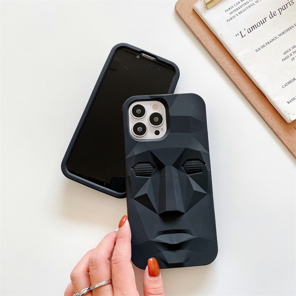 Ốp Điện Thoại TPU Silicon Mềm Hình Mặt Nạ 3D Cho iPhone 11 12 13 14 Pro Max 12Pro 13Pro 14Pro 14Plus X XR XS Max 6 6s 7 8 Plus
