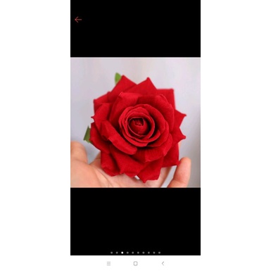 Đầu bông hồng phủ nhung cao cấp,đầu bông hồng nhung trang trí kích thước bông 11cm