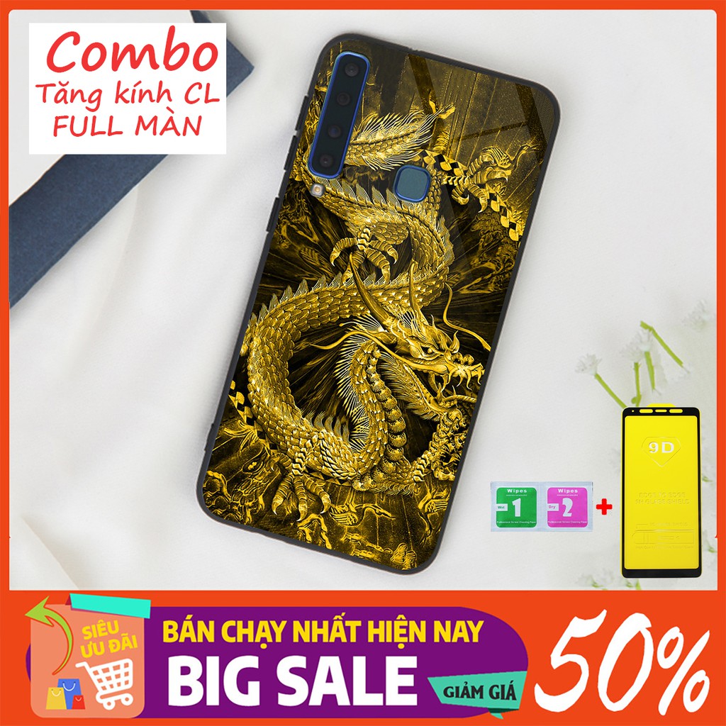 SIÊU HOT COMBO Ốp lưng Samsung A7 2018 - A9 2018 (Combo 1 ốp kính 3D siêu sang và 1 kính cường lực FULL màn hình)