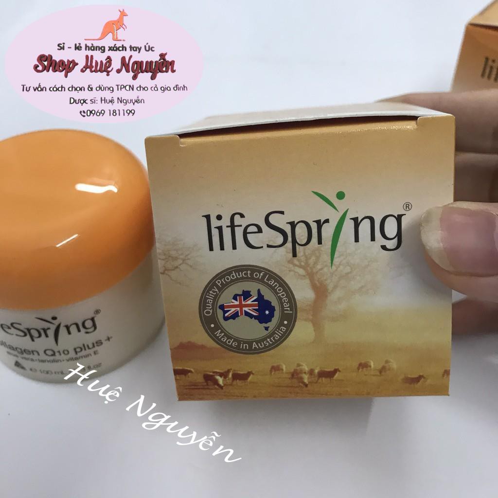 Kem Nhau Thai Cừu LifeSpring Collagen Q10 Plus Giúp Mờ Thâm Nám 100ml của Úc