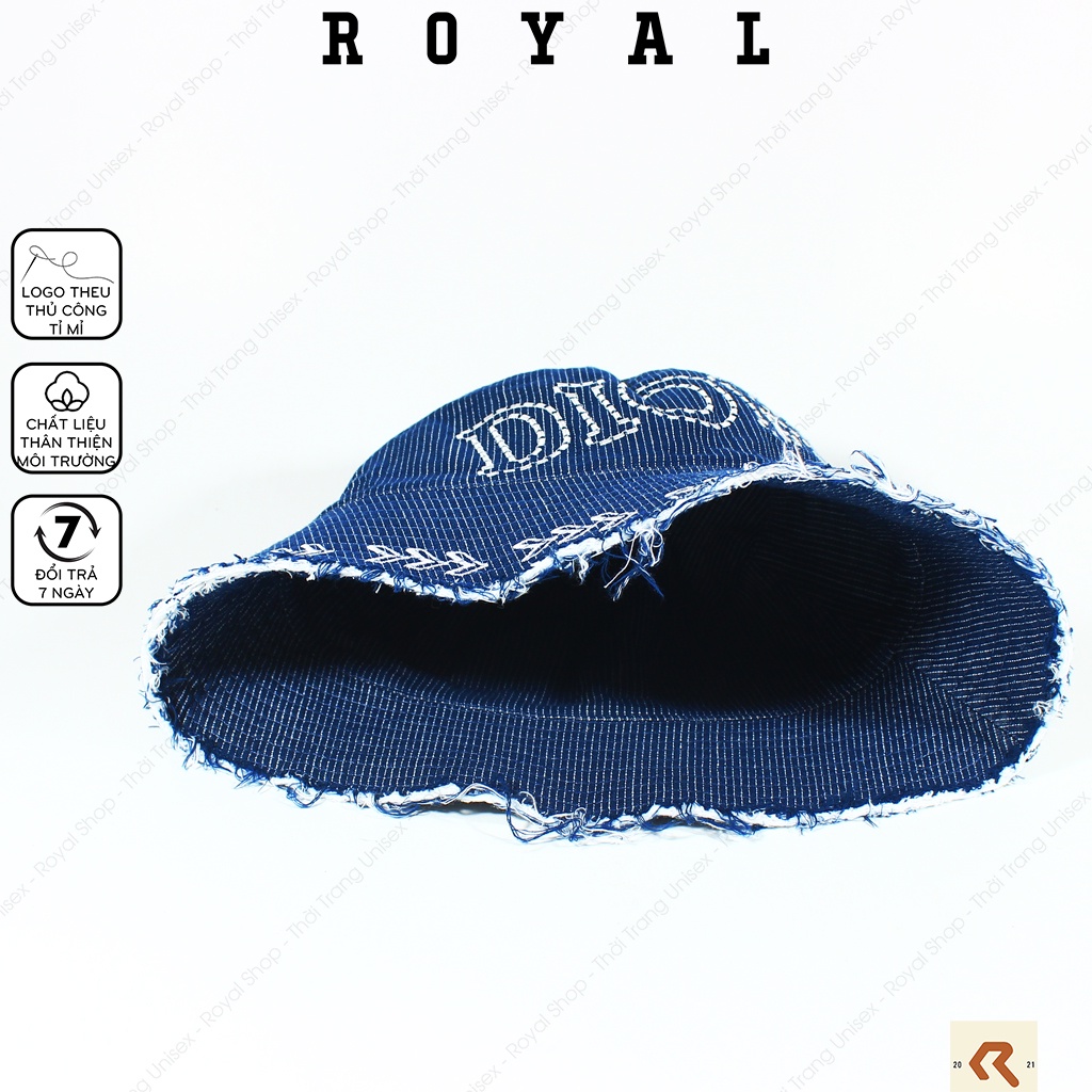 Mũ Bucket Nón Bucket Tai Bèo Vành Cụp Nam Nữ Dior Vải Kaki Cotton 2 lớp Unisex - Royal Caps