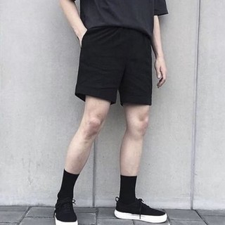 Quần short kaki nam đen trơn Unisex