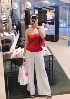 Áo 2 dây lụa cổ ngang .video thật 100%