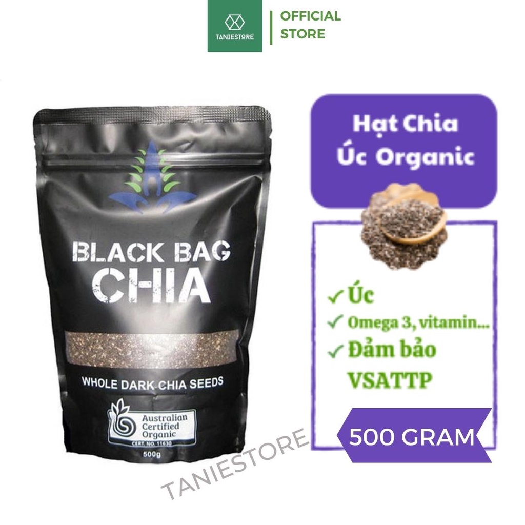 Hạt Chia Úc hữu cơ giảm cân, ăn kiêng chuẩn Organic 500gram HSD T12/2025