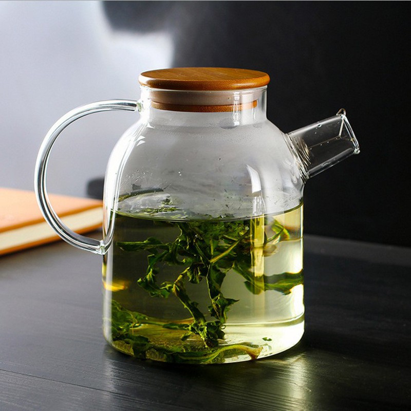 Ấm trà nắp tre chịu nhiệt cao cấp