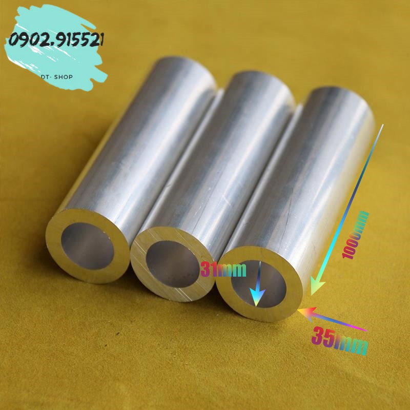Nhôm Lỗ,Nhôm Rỗng,Nhôm Ống Đường Kính Ngoài/Đường Kính Trong  ;;; Dài 1 Mét