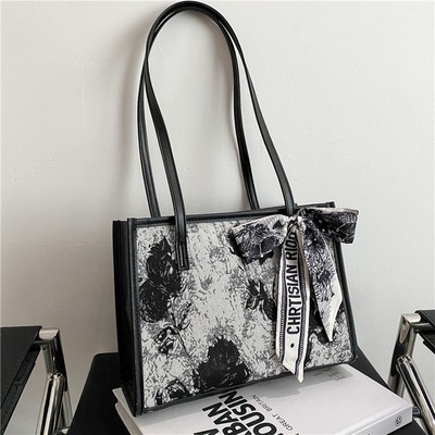 Túi Xách Tote Họa Tiết Tranh Sơn Dầu Dung Tích Lớn