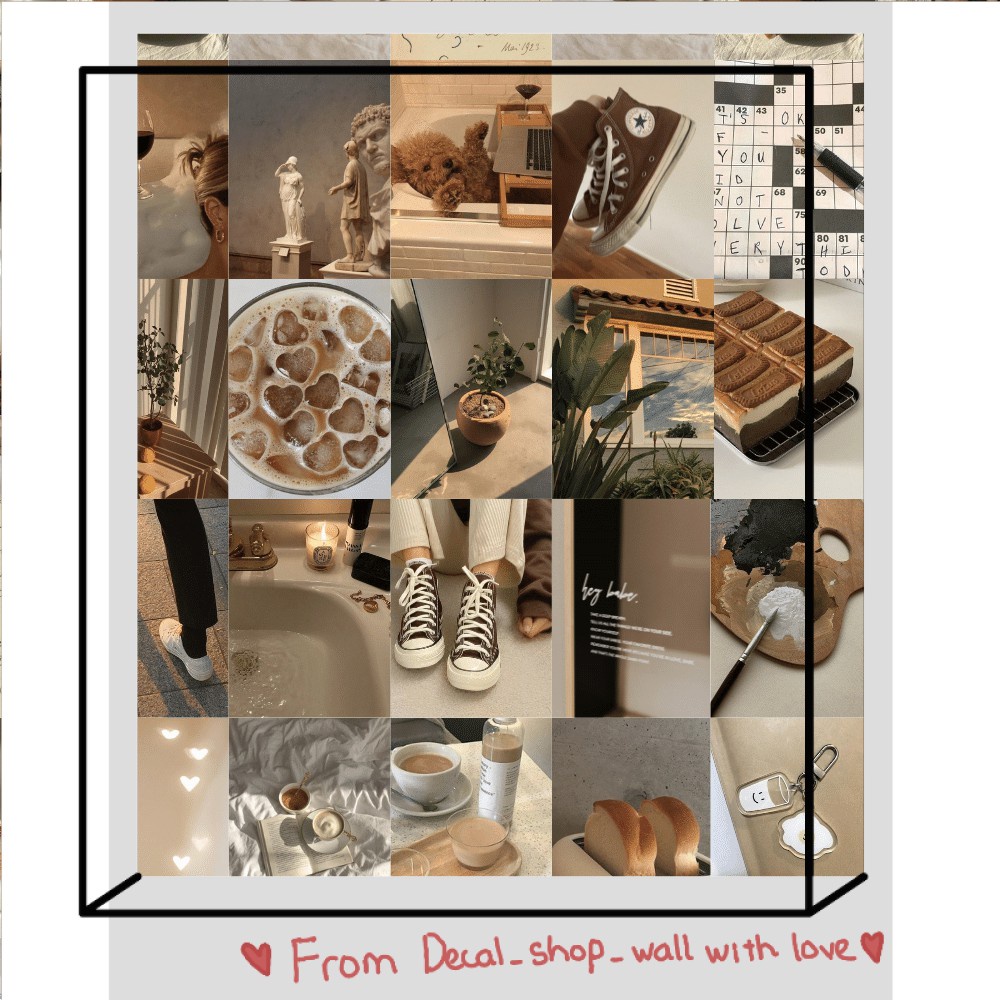 Wall Collage keo sẵng lột dán tường trang trí decor phòng ngủ - theme Trà Sữa