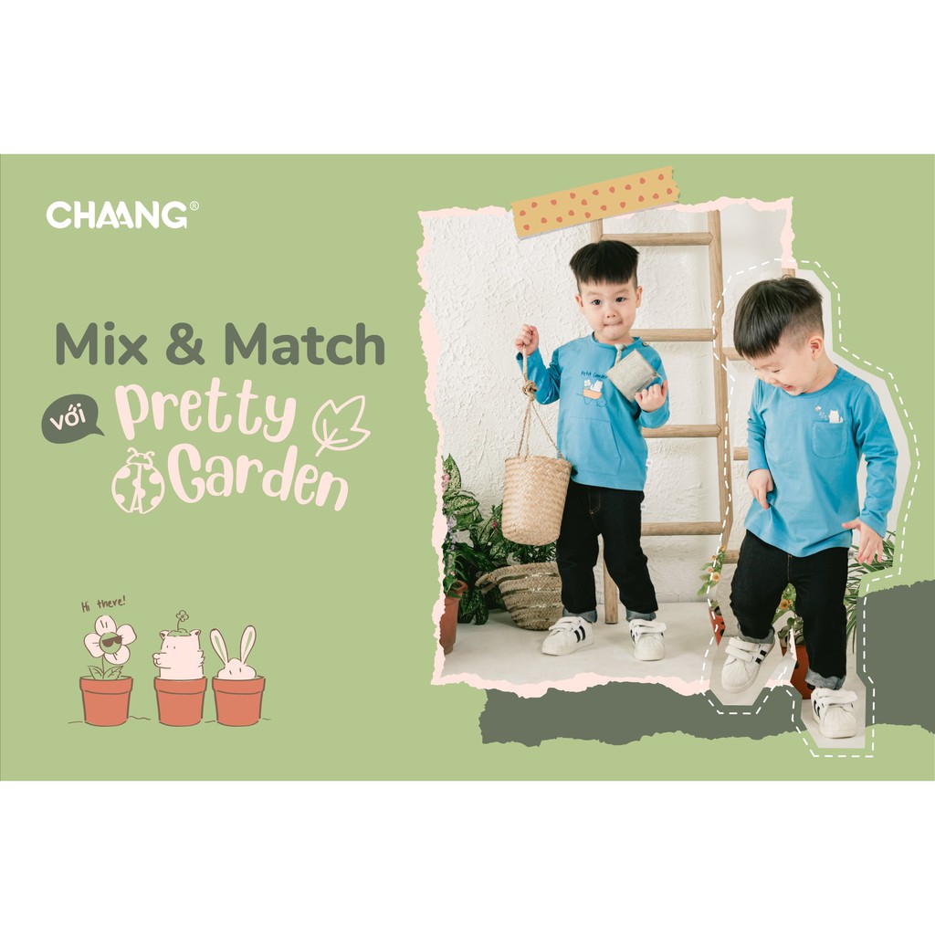 Áo Dài Tay Bé Trai CHAANG Garden Xanh Biển Babychum.68