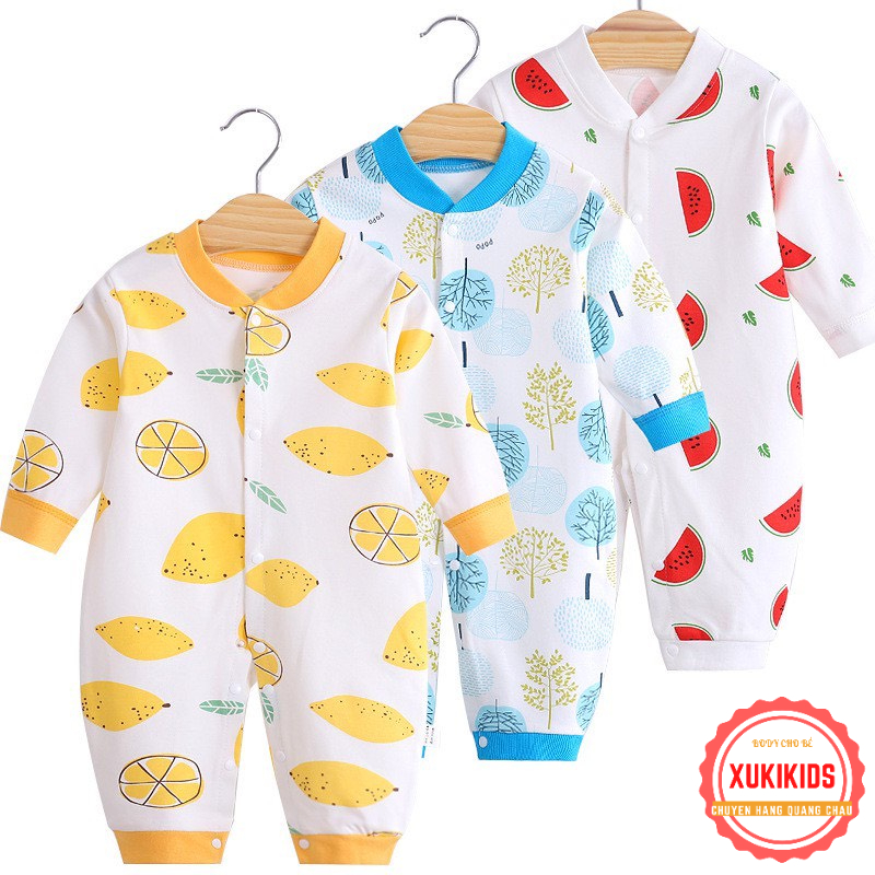 Body Liền Thân Dài Tay Cotton Mẫu Mới Cho Bé Trai Bé Gái Hàng Quảng Châu xuất Nhật BD2
