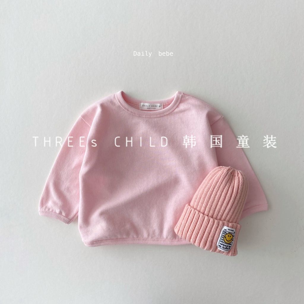 Áo Thun Cotton Tay Dài Cổ Tròn Phong Cách Hàn Nhật Mới 2022 Cho Bé Trai Gái 1-2 - 3 Tuổi