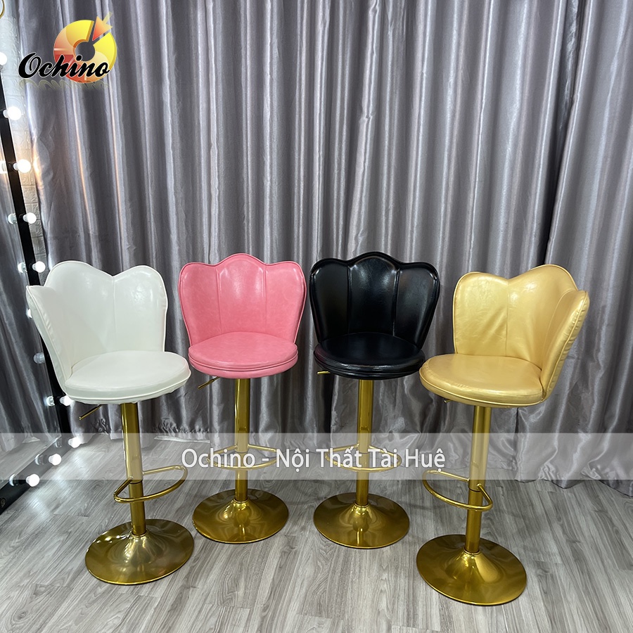 Ghế Chụp Hình, Ghế Makeup Chân Vàng K1 Sơn Tĩnh Điện Nhập Khẩu Mẫu cánh sen ( Ảnh Thật Shop Chụp)