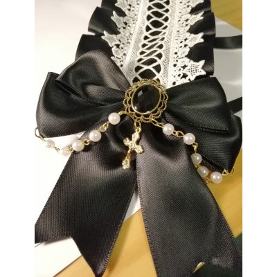 YASLC0003-Cài tóc Lolita đính nơ phối ren