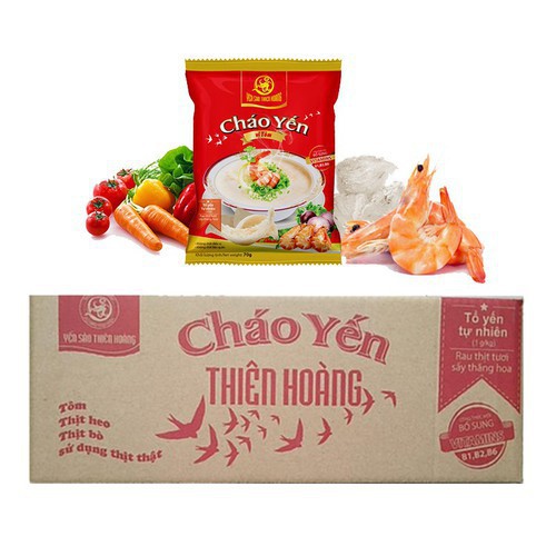 Combo 30 gói cháo yến Thiên Hoàng Tiện Lợi-Thiên Nhiên-Dinh Dưỡng (3 vị)