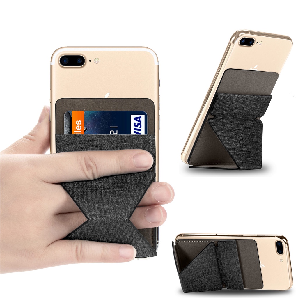 Multi-angle Invisible Phone Holder Slim Magnetic Car Holder Sticker Wallet Card Slots Phone Back Sticker For  cell phone