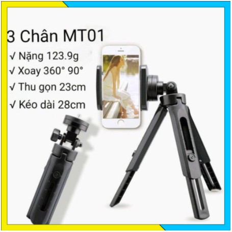 Giá Đỡ Điện Thoại 3 Chân Tripod Support Và Điều Khiển Remote Chụp Ảnh Tương Thích Nhiều Dòng Máy