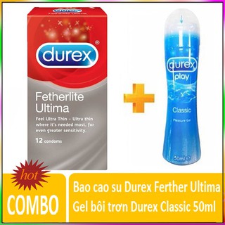 Bao Cao Su Durex Fetherlite Ultima 12S + Gel Durex Classic