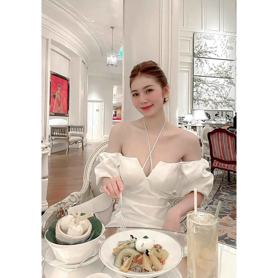 Váy đầm nữ dáng ôm cổ V cúp ngực mặc được hai kiểu siêu xinh