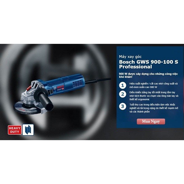 MÁY MÀI GÓC BOSCH GWS 900-100 S (ĐIỀU CHỈNH TỐC ĐỘ)