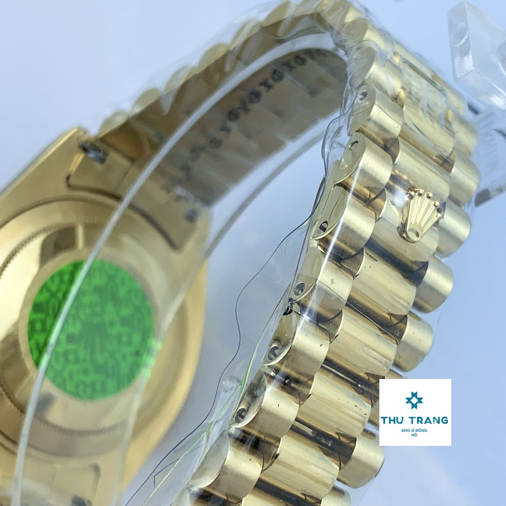 Đồng hồ nam Rolex đồng hồ cơ Automatic Rolex classic 2 lịch mặt KHẢM TRAI trắng viền đá size 40-41mm