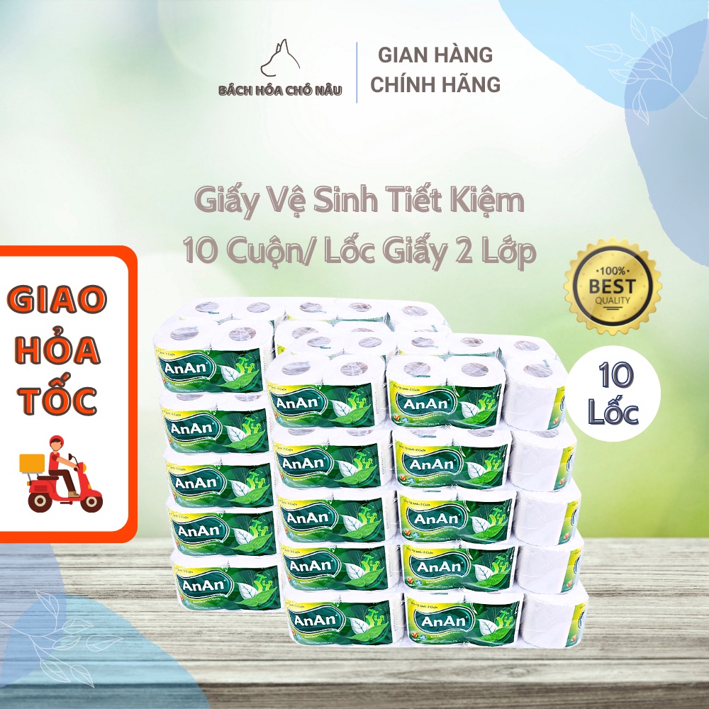 COMBO 10 Giấy Vệ Sinh An An 10 Cuộn/ Lốc Giấy 2 Lớp Siêu Tiết Kiệm [ Hàng Mới Chính Hãng]