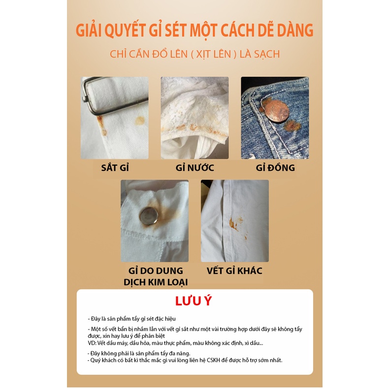 Thuốc Tẩy Vết Rỉ Sét Quần Áo Xinuo - Chai 300ml