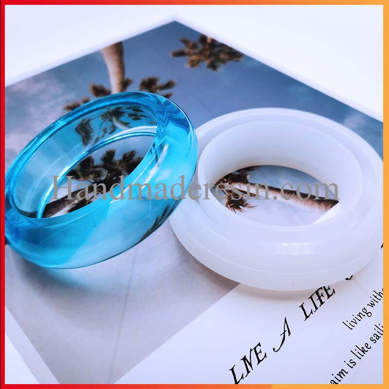 Khuôn Silicon Làm Vòng Tay Resin Kim Cương, Bản Rộng