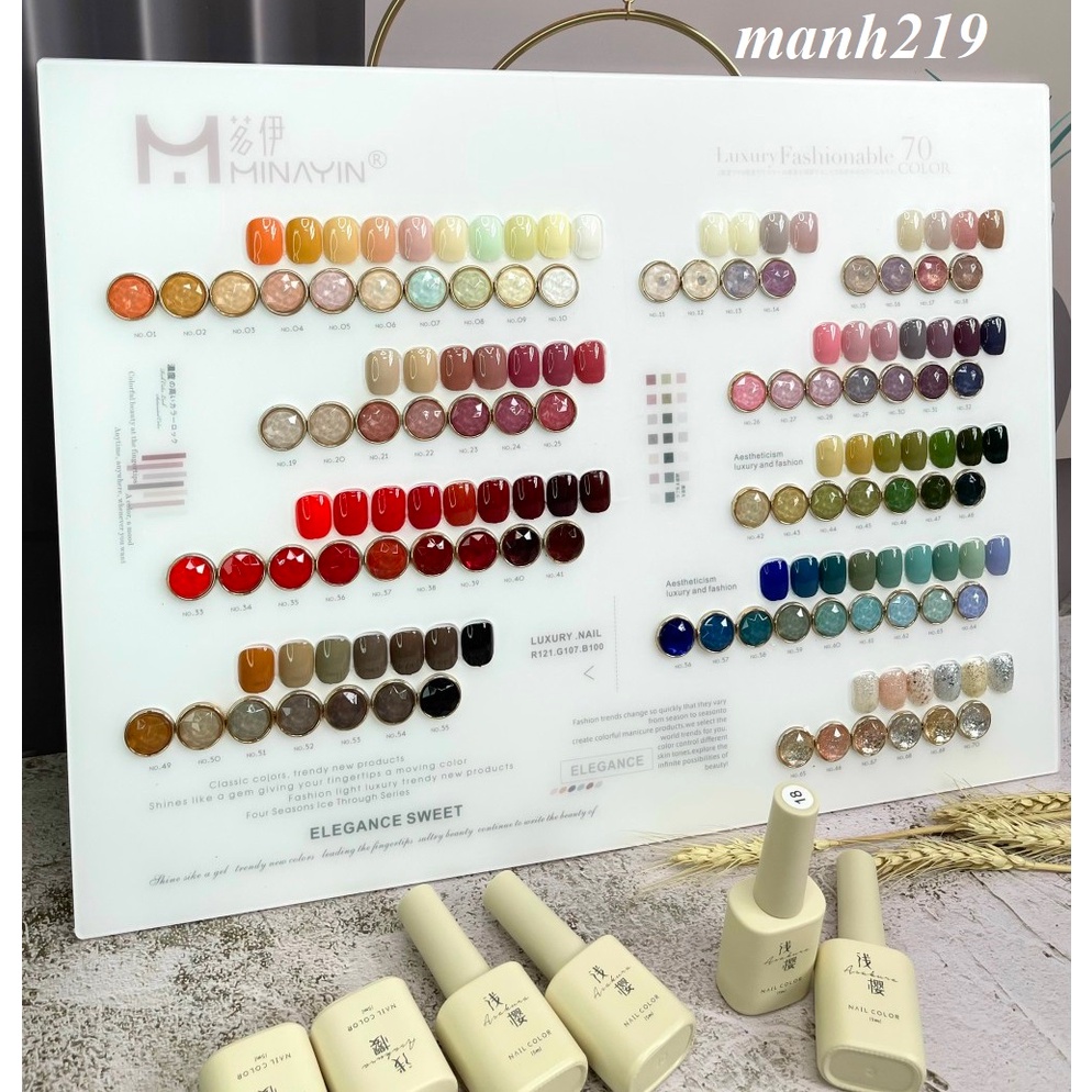 Set sơn gel 70 màu MINAYIN , sơn gel MINAYIN [ Tặng BASE, TOP, BẢNG MÀU ]