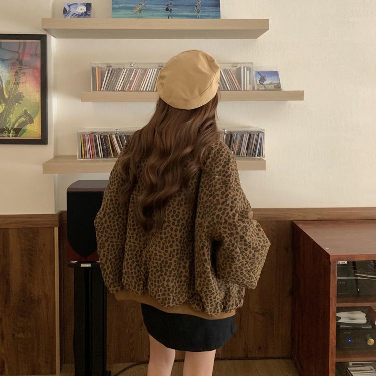 Áo Hoodie Lót Nhung Dày Dặn In Họa Tiết Da Báo Phong Cách Hàn Quốc Cho Nữ | BigBuy360 - bigbuy360.vn