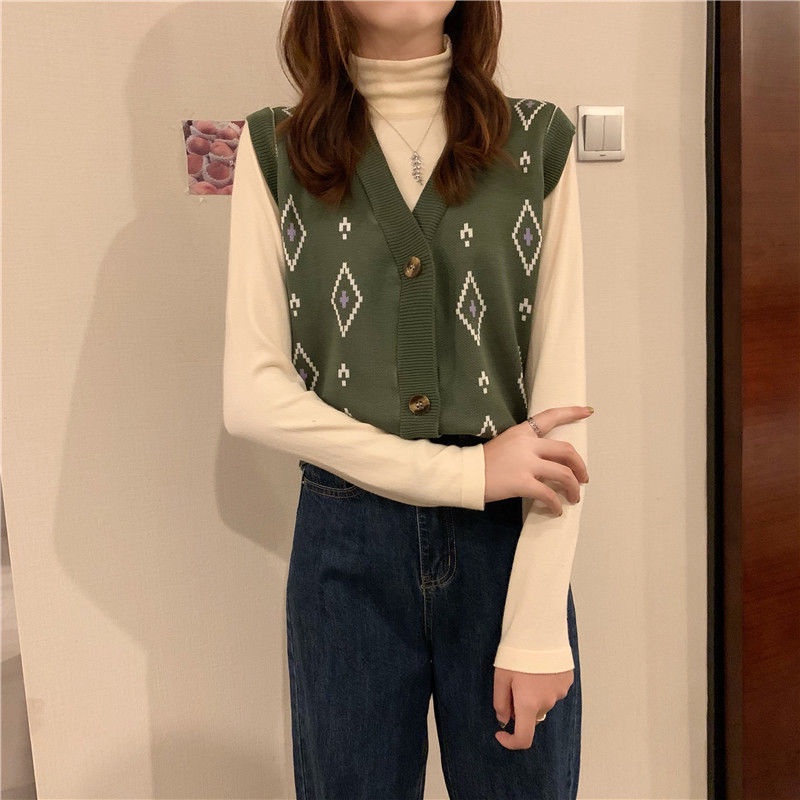 Xiaozhainv Áo Gile Không Tay Cổ Chữ V Dáng Rộng Phong Cách Hàn Quốc Cho Nữ | BigBuy360 - bigbuy360.vn