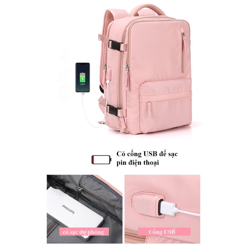 Balo đựng laptop - balo du lịch có đa ngăn. có riêng ngăn đựng giày, PKC-BL30