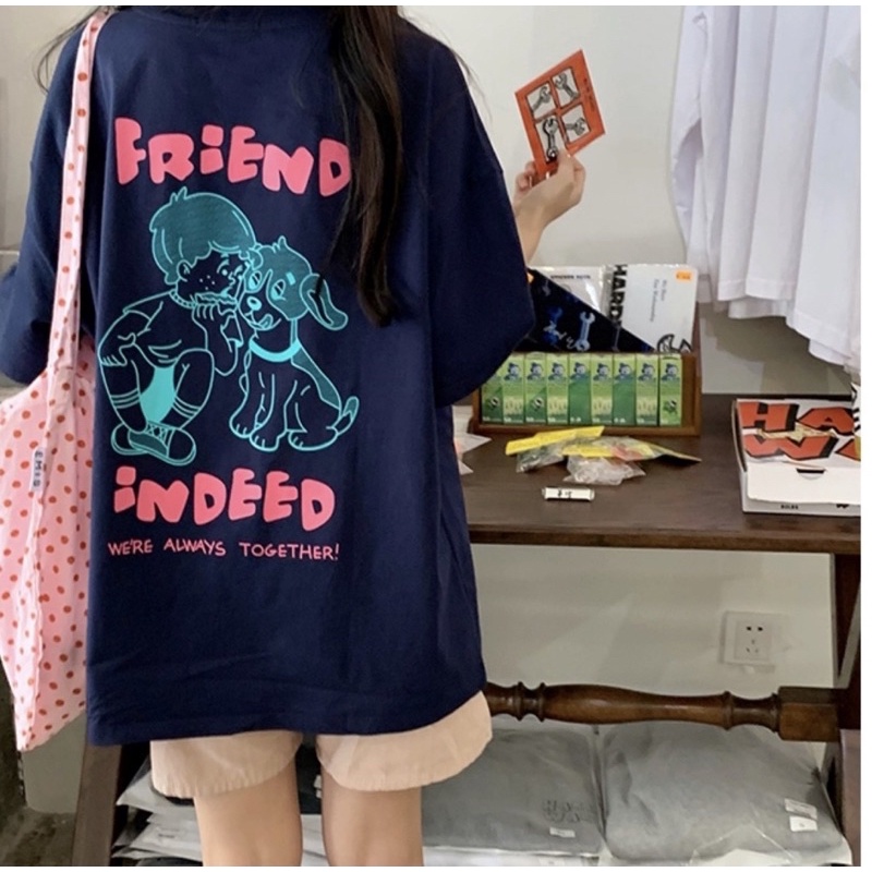 Set Thun Friend Indeed Nữ [FREESHIP]  Bộ đồ áo phông form rộng kèm short suông hàn quốc đẹp Ulzzang