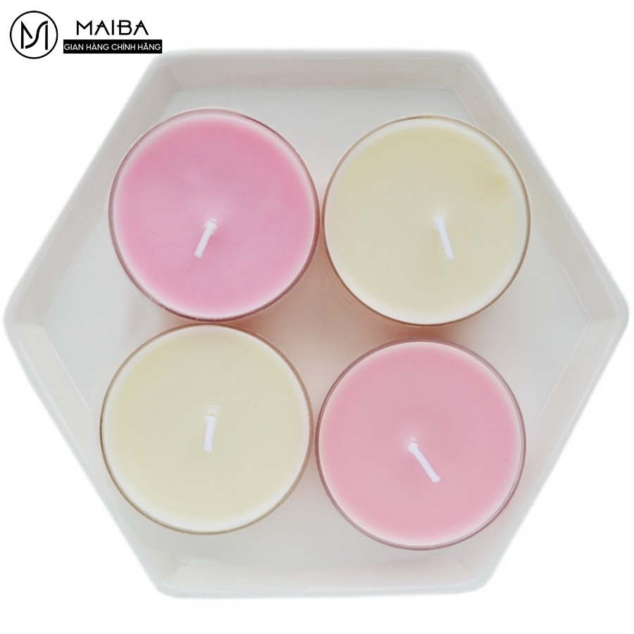 Nến Thơm Thiên Nhiên Tealight Mini Tinh Dầu 3 Tầng Hương Phối Hợp MAIBA