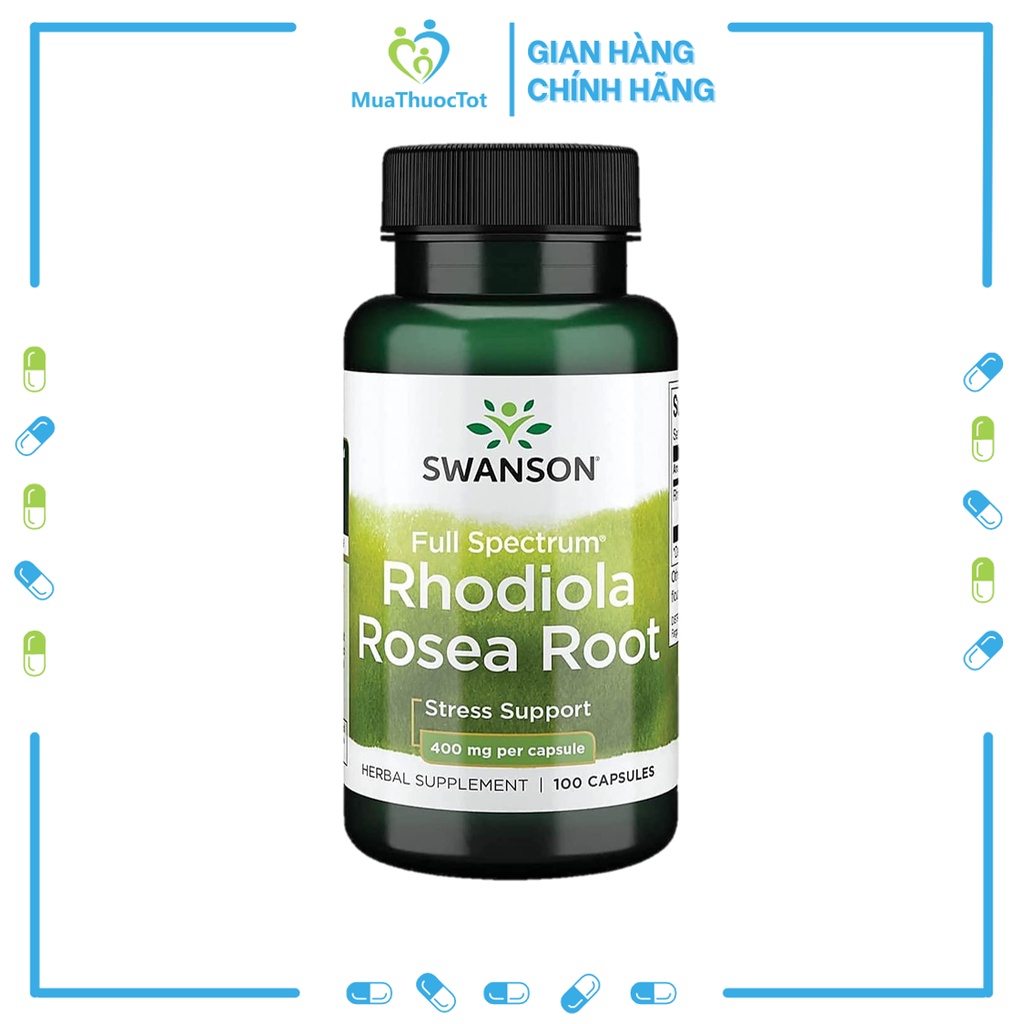Swanson Full Spectrum Rhodiola Rosea Root 100 viên - Viên Uống Tăng Cường Miễn Dịch, Giảm Stress.