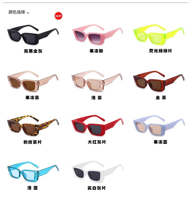 Kính Mát Hình Chữ Nhật Màu Kẹo Ngọt Phong Cách Retro Phương Tây Dành Cho Nữ