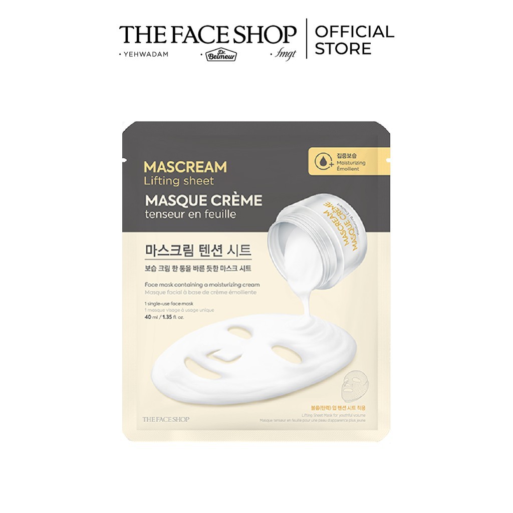 Mặt Nạ Cấp Ẩm THEFACESHOP Deeply Moisturizing Mascream Lifting Sheet Mask 40ml