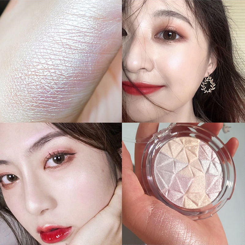 Bảng Phấn Má Hồng Bắt Sáng Ba Trong Một Tông Màu Ánh Ngọc Trai Lấp Lánh Làm Sáng Tông Màu Da