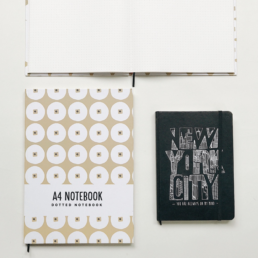 Sổ tay A4 Crabit - Dotted Notebook - Đồng xu nâu - ruột dot