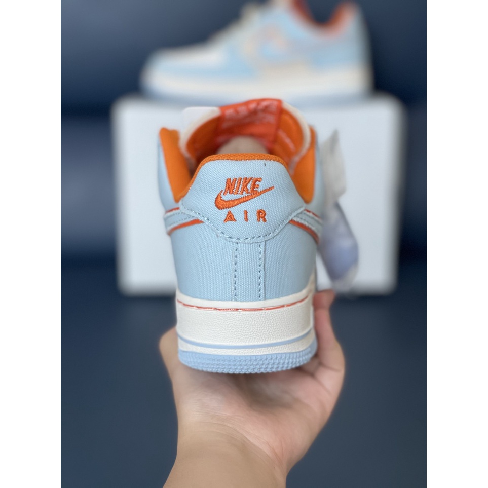 Giày Thể Thao Nam Nữ, Giày AF1 Xanh - Cam Mới Air Force 1 Hàng Đẹp Full Box Bill hót nhất 2022 giày af1 nam nữ