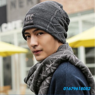 nón mũ chụp đầu nam, nón mũ len nam NC thiết kế Hàn