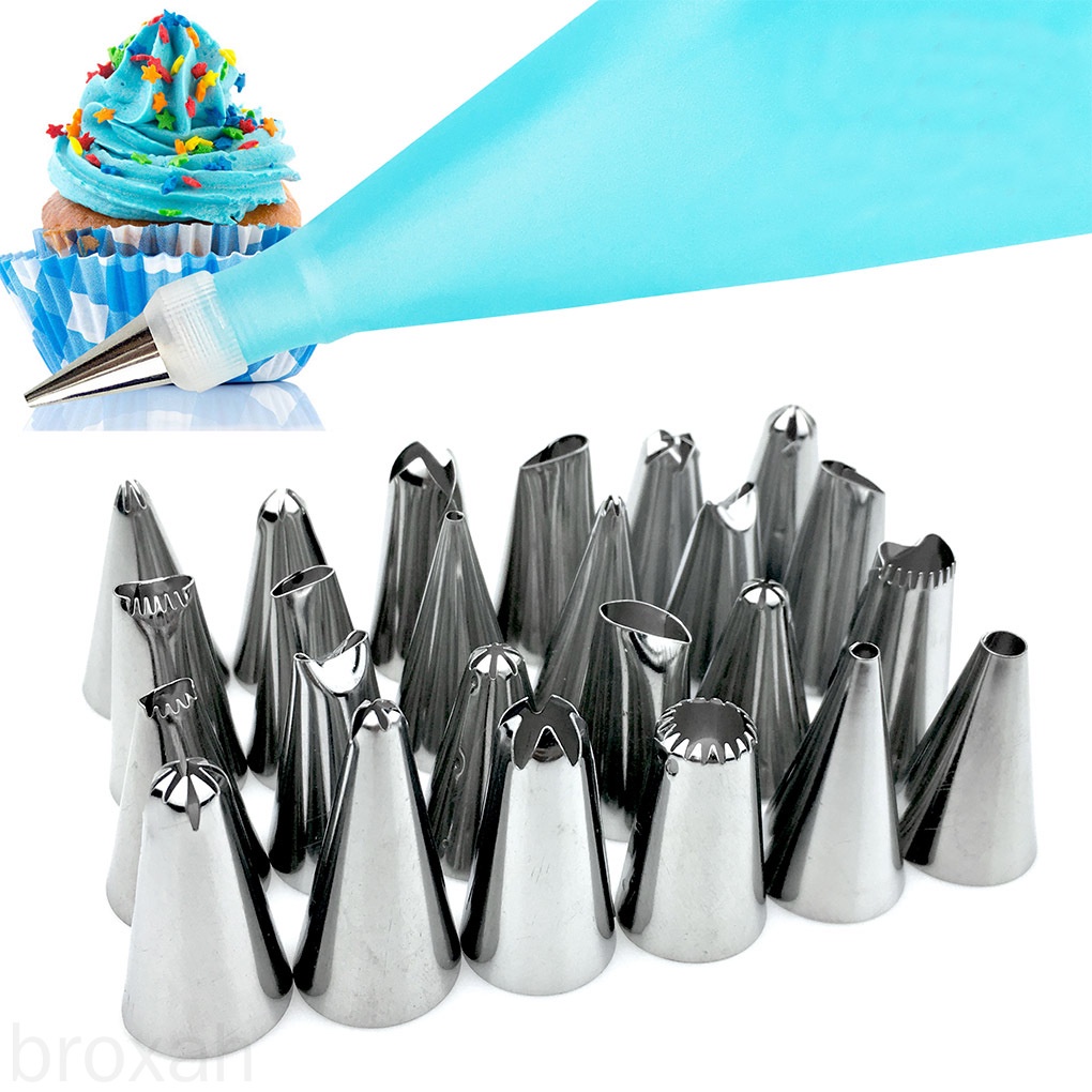 Set 26 Đui Bắt Kem Trang Trí Bánh Bằng Thép Không Gỉ