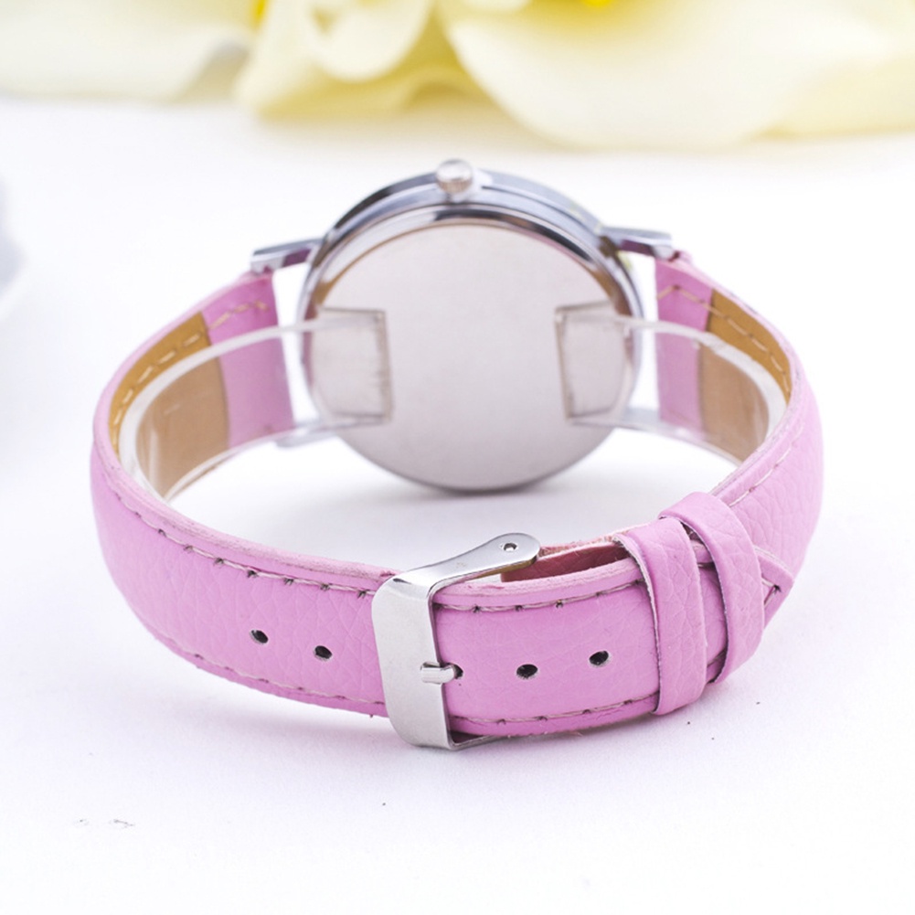 &lt; Hàng Có Sẵn &gt; Đồng Hồ Quartz Nữ Mặt Tròn In Chữ Whatever Im Late Anyway Dây Giả Da