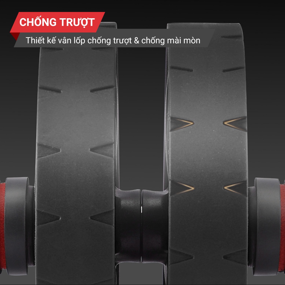 Con lăn tập bụng,con lăn tập cơ bụng 2 bánh GoodFit tay cầm lõi thép chịu tải 150kg, tập gym,tập thể dục tại nhà GF602AB