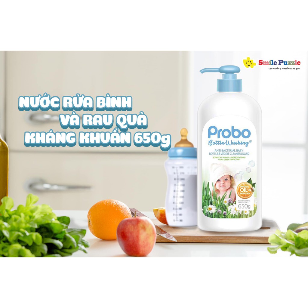 HÀNG NHẬP KHẨU -PROBO - Nước rửa bình sữa và rau quả kháng khuẩn 500g - Xuất Xứ Đài Loan - Dạng Túi