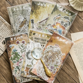Set 60 chiếc sticker HOÀI CỔ vintage retro trang trí sổ, decor quà tặng, bullet journal - Tanpopo Sticker