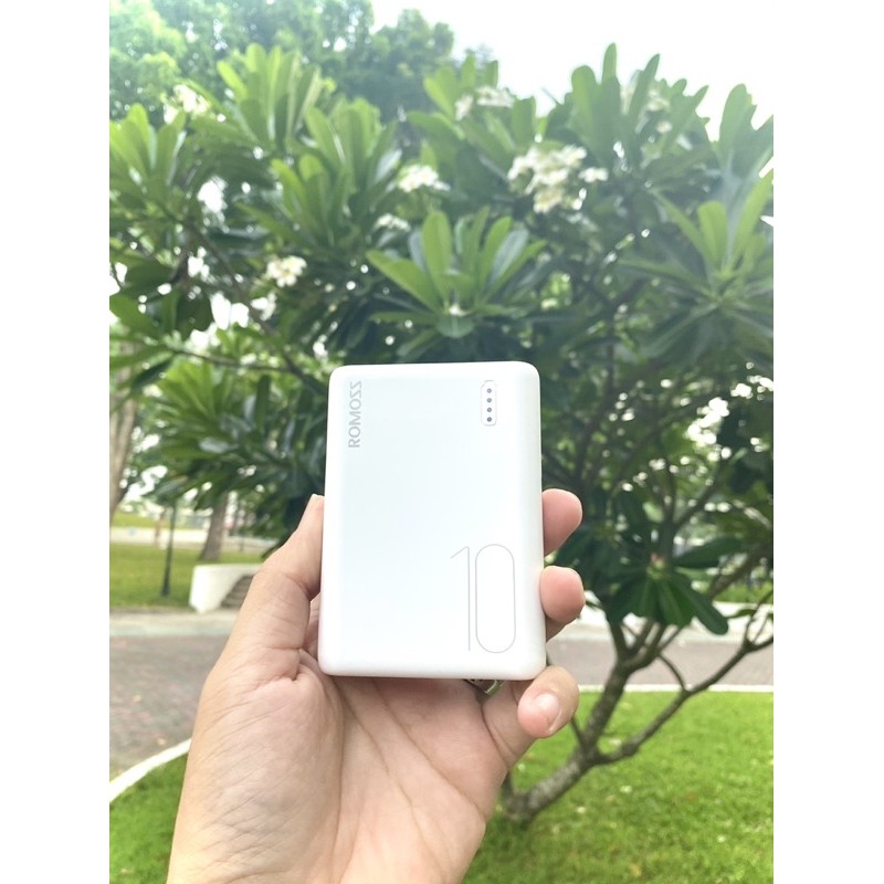 Sạc Dự Phòng Romoss Simple 10 Mini 10000Mah Siêu Nhỏ 3 Cổng Sạc Vào - BH 1 Năm (Cam kết hàng chính hãng).