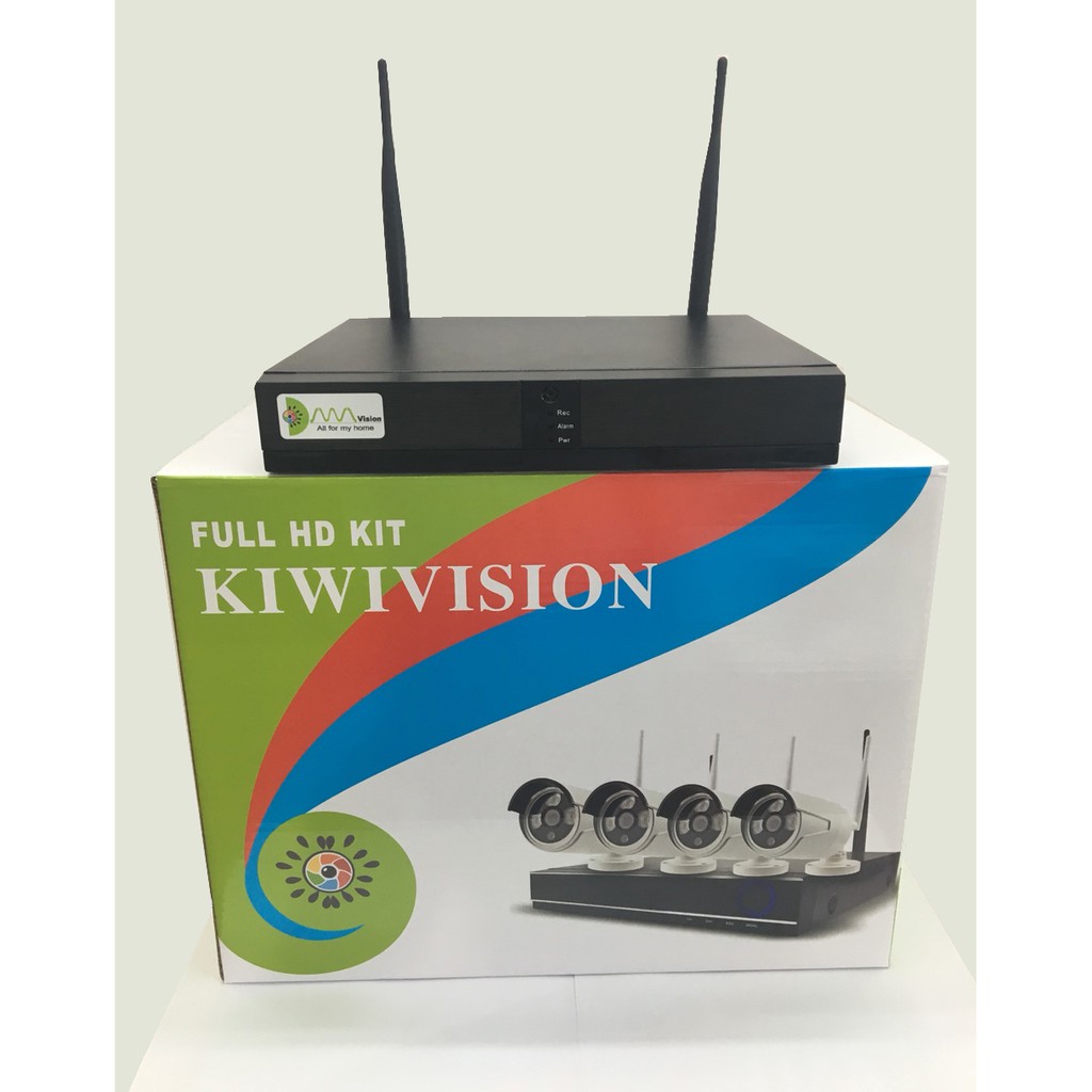 [nhập mã DAPHKIWI giảm 150k]Bộ Camera wifi kit 8 Kiwivision NVR8100 mắt 1.0M, bộ nhớ lưu 25 ngày, tự ghi đè