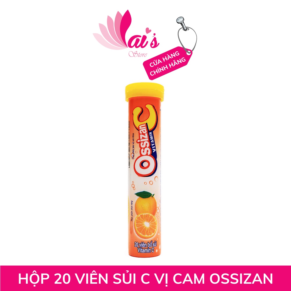 Hộp 20 Viên Sủi C Vị Cam Ossizan Bổ Sung Vitamin C Cần Thiết, Tăng Sức Đề Kháng, Giảm Nguy Cơ Chảy Máu Răng Chính Hãng