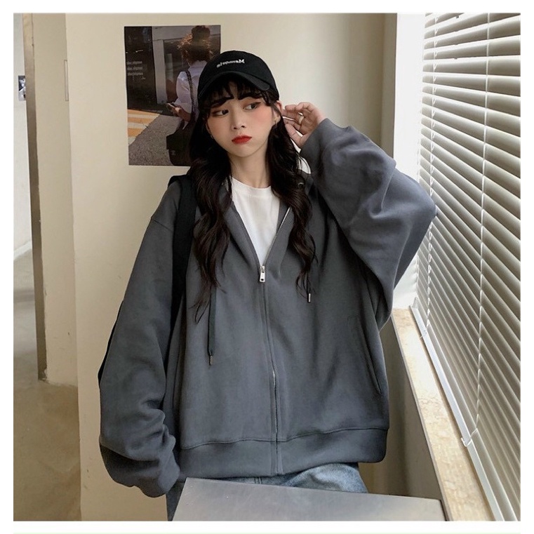 Áo khoác Hodie nỉ màu đẹp🌸DAQUY20🌸áo khoác nỉ Hodie màu xám tro cực xinh | BigBuy360 - bigbuy360.vn